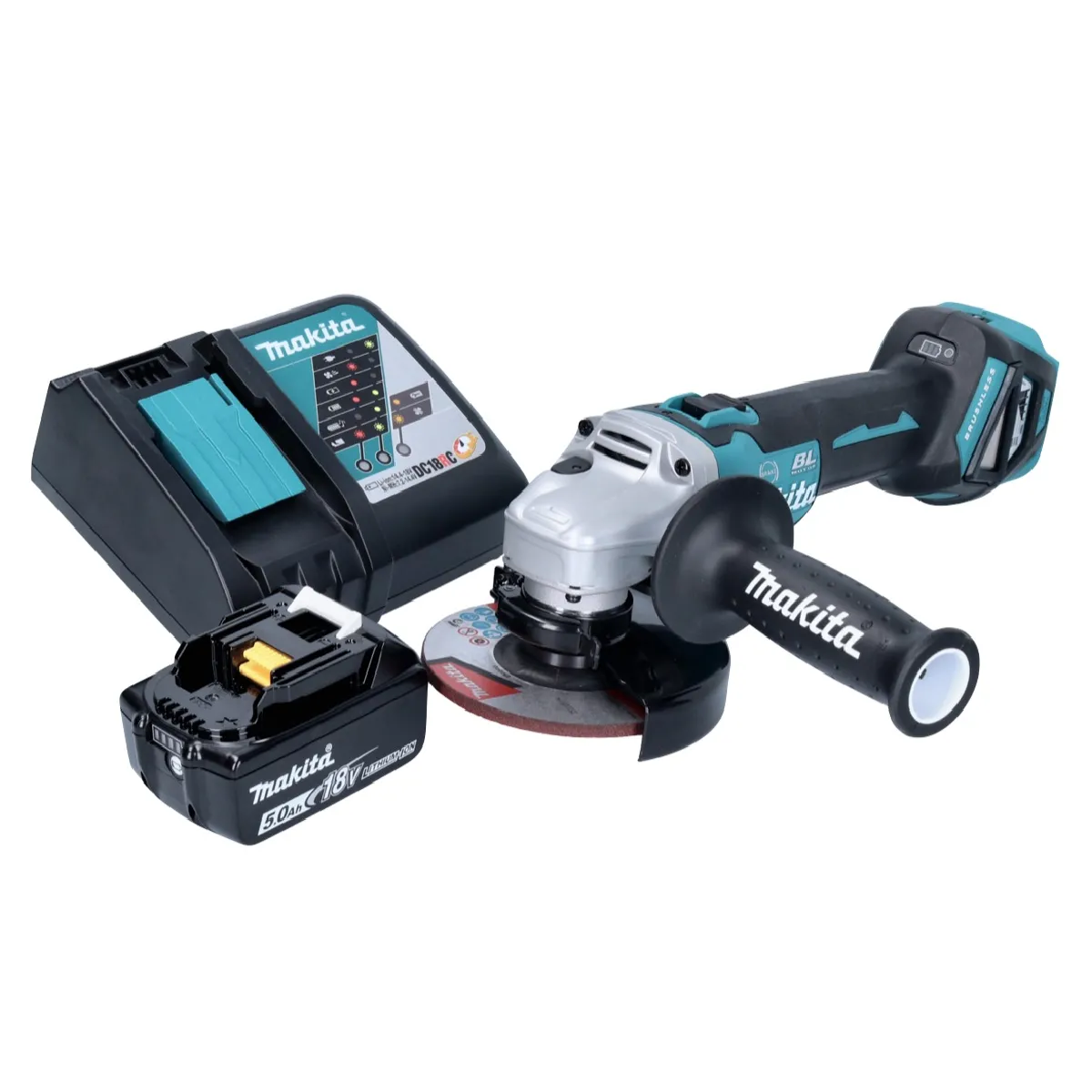 Makita DGA 513 RT1 Meuleuse d'angle sans fil 18 V 125 mm Brushless + 1x batterie 5 0 Ah + chargeur - vue 2