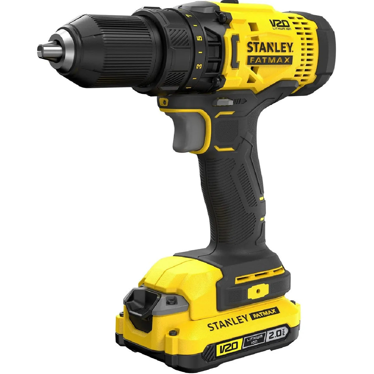 STANLEY FATMAX V20 Perceuse Visseuse 18V Avec 2 Batteries 2Ah + 100 Accessoires SFMCW223B XJ - vue 2