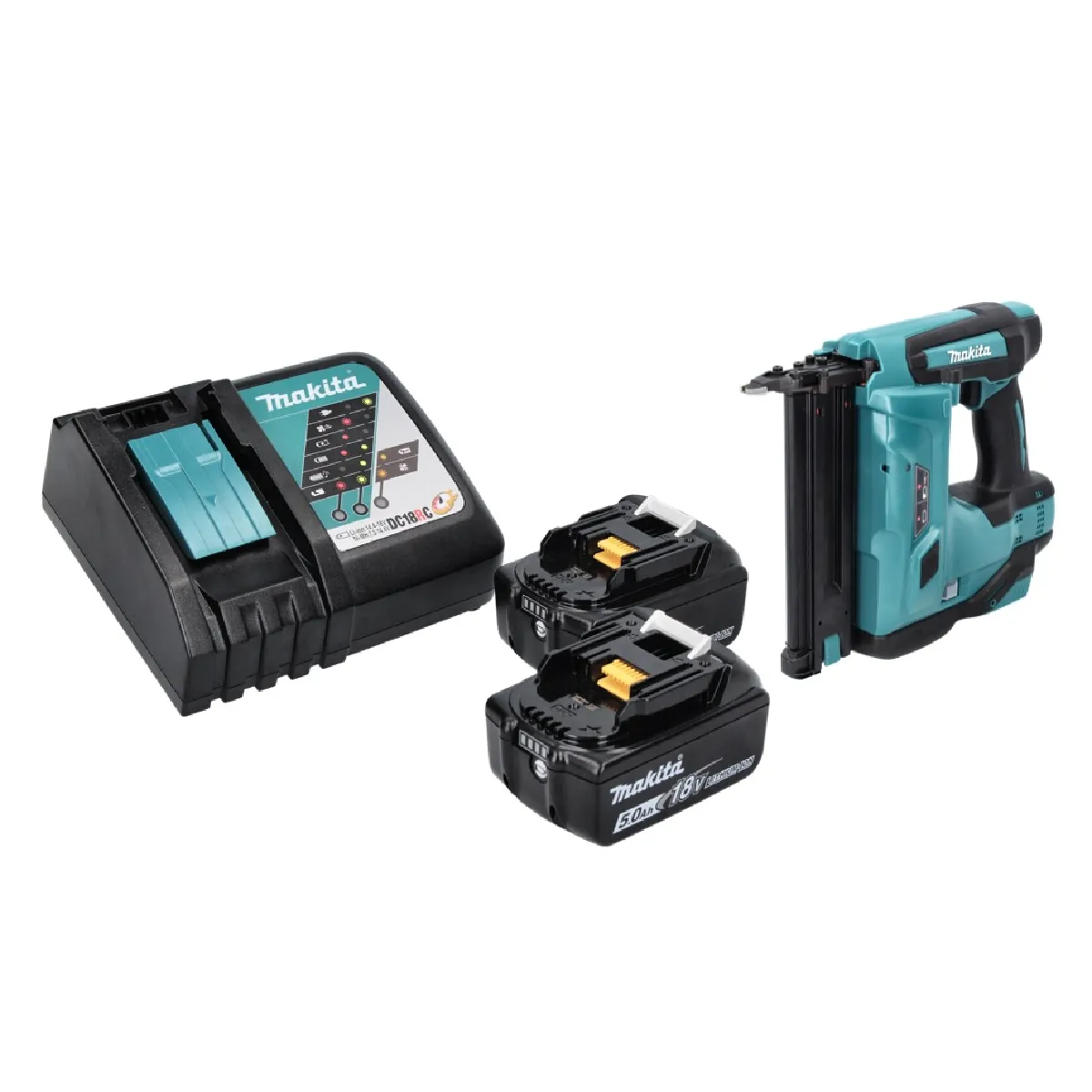 Makita DBN 500 RT Cloueur sans fil 18 V 15 50 mm + 2x Batteries 5 0 Ah + Chargeur - vue 2