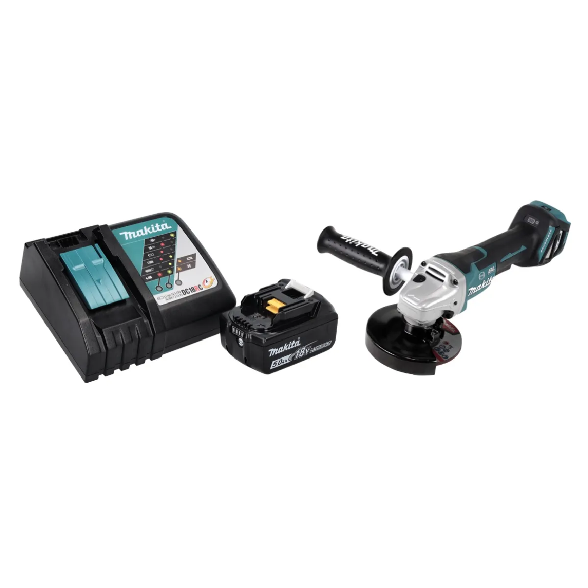 Makita DGA 517 RT1 Meuleuse d'angle sans fil 18 V 125 mm Brushless + 1x batterie 5 0 Ah + chargeur - vue 1