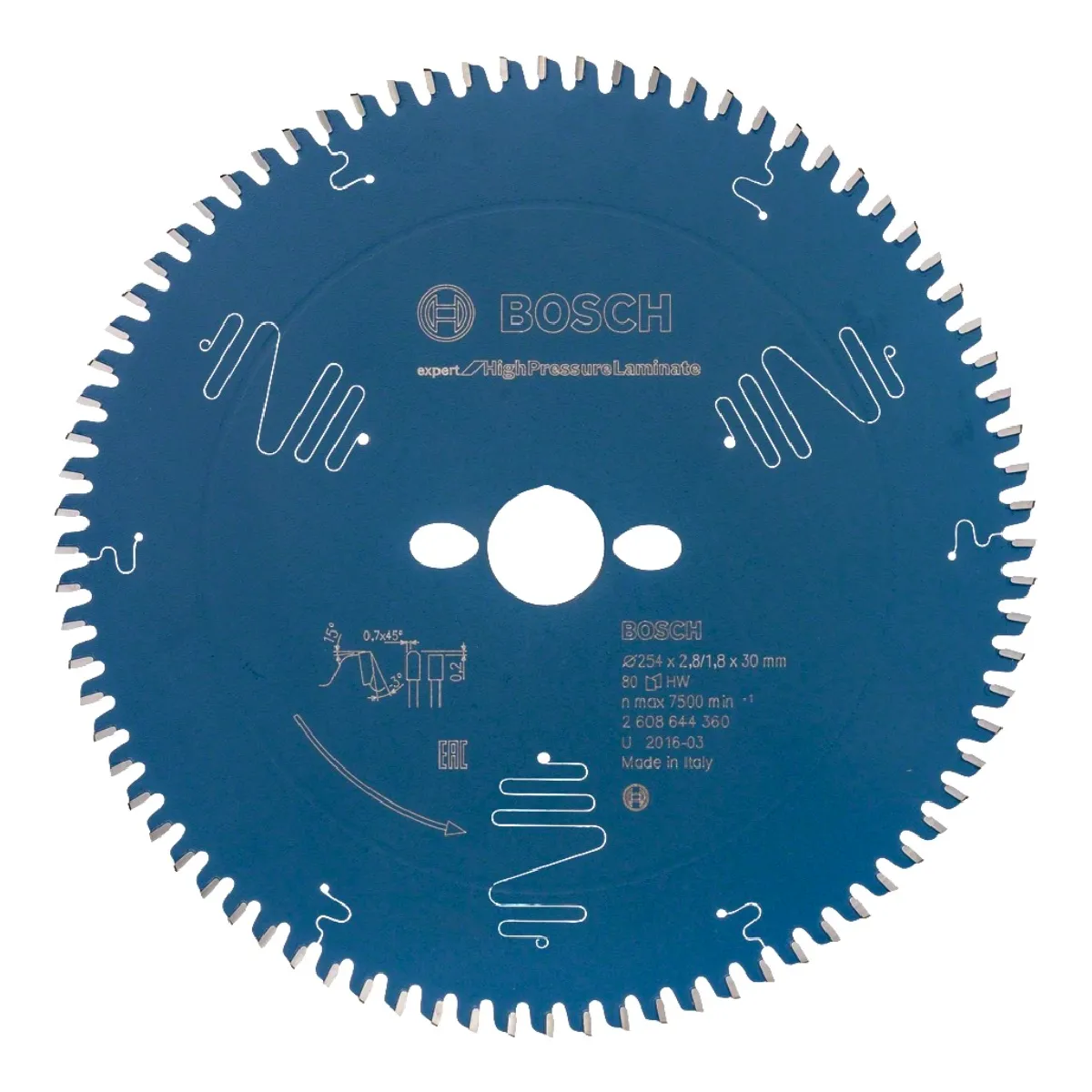 Bosch Expert for High Pressure Laminate Lame de scie circulaire 254 x 30 x 2 8 mm 80 dents 2608644360