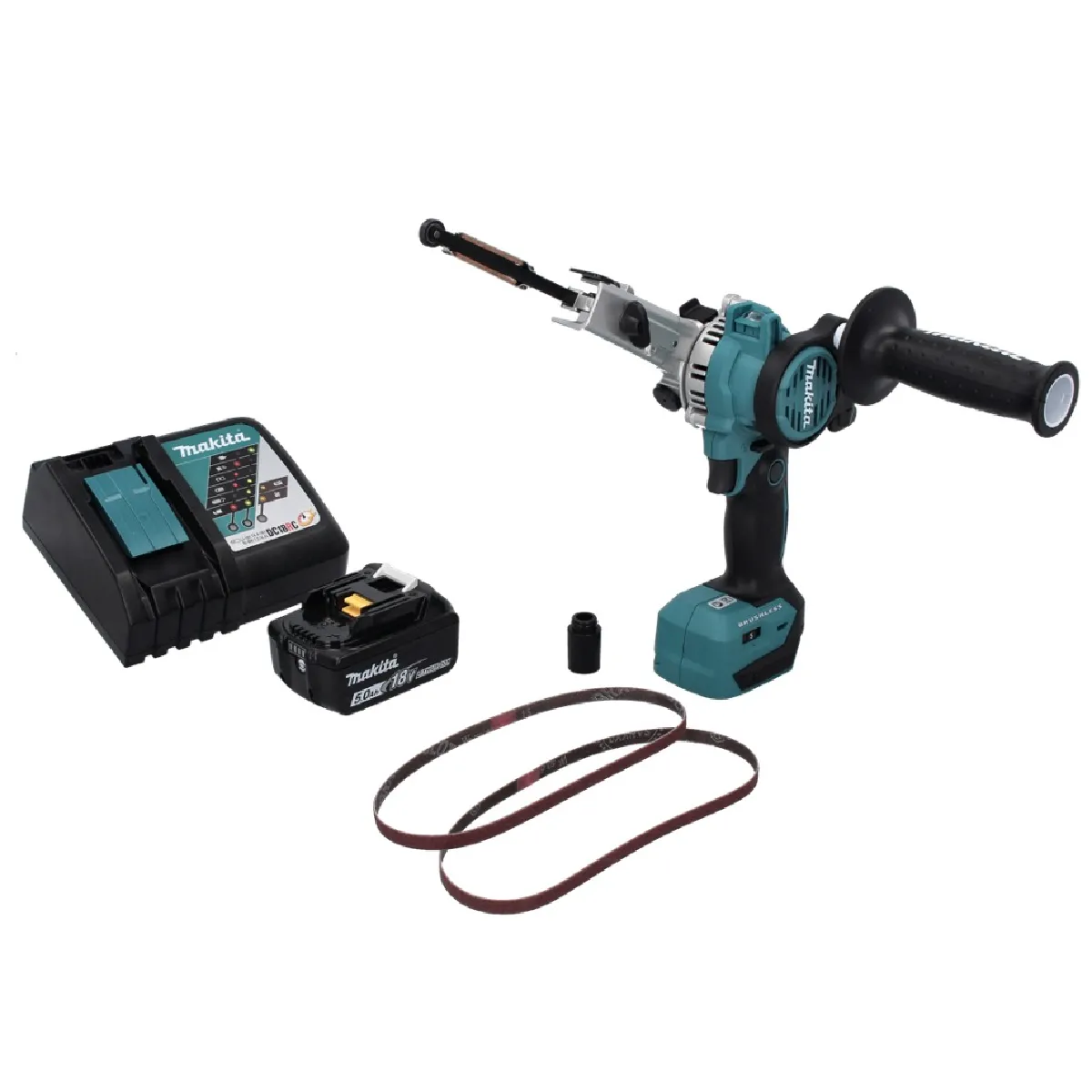 Makita DBS 180 RT1 à bande sans fil 18 V 9 x 533 mm Brushless + 1x batterie 5 0 Ah + chargeur