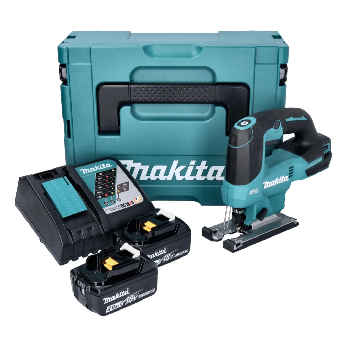 Makita DJV 184 RMJ Scie sauteuse pendulaire sans fil 18 V Brushless + 2x batterie 40 Ah + chargeur + Makpac - vue 2