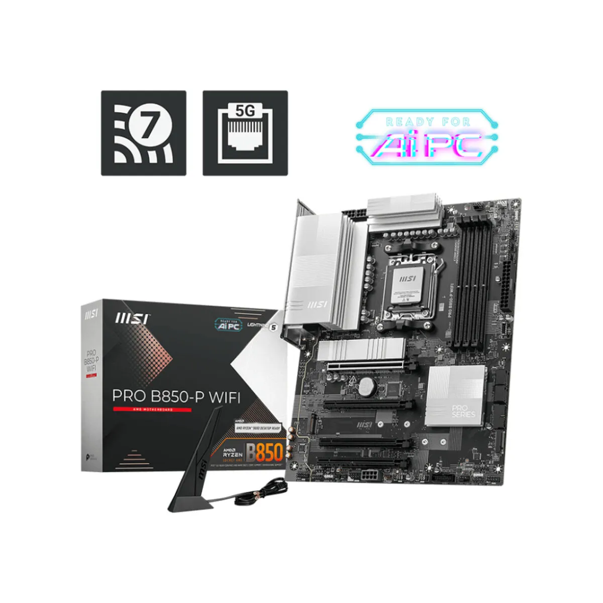 Msi Carte Mère Pro B850-P Wifi Atx Socket Am5 Chipset Amd B850 - Image 6