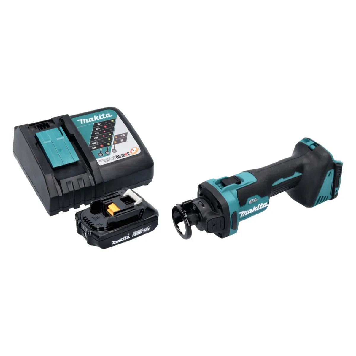 Makita DCO 181 RA1 Trancheuse rotative sans fil 18 V 32000 trmin Brushless + 1x batterie 2 0 Ah + chargeur - vue 1