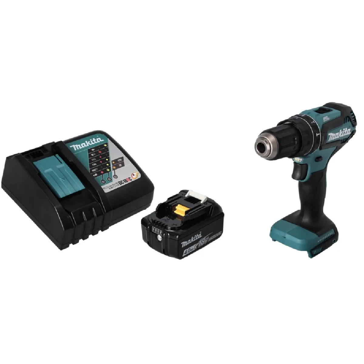 Makita DHP 485 RM1 Perceuse visseuse à percussion sans fil 18 V 50 Nm Brushless + 1x batterie 4 0 Ah + chargeur - vue 2