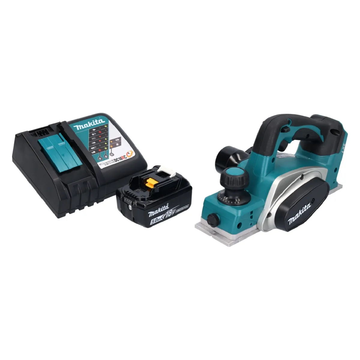 Makita DKP 180 RT1 Rabot sans fil 18 V 82 mm + 1x batterie 5 0 Ah + chargeur