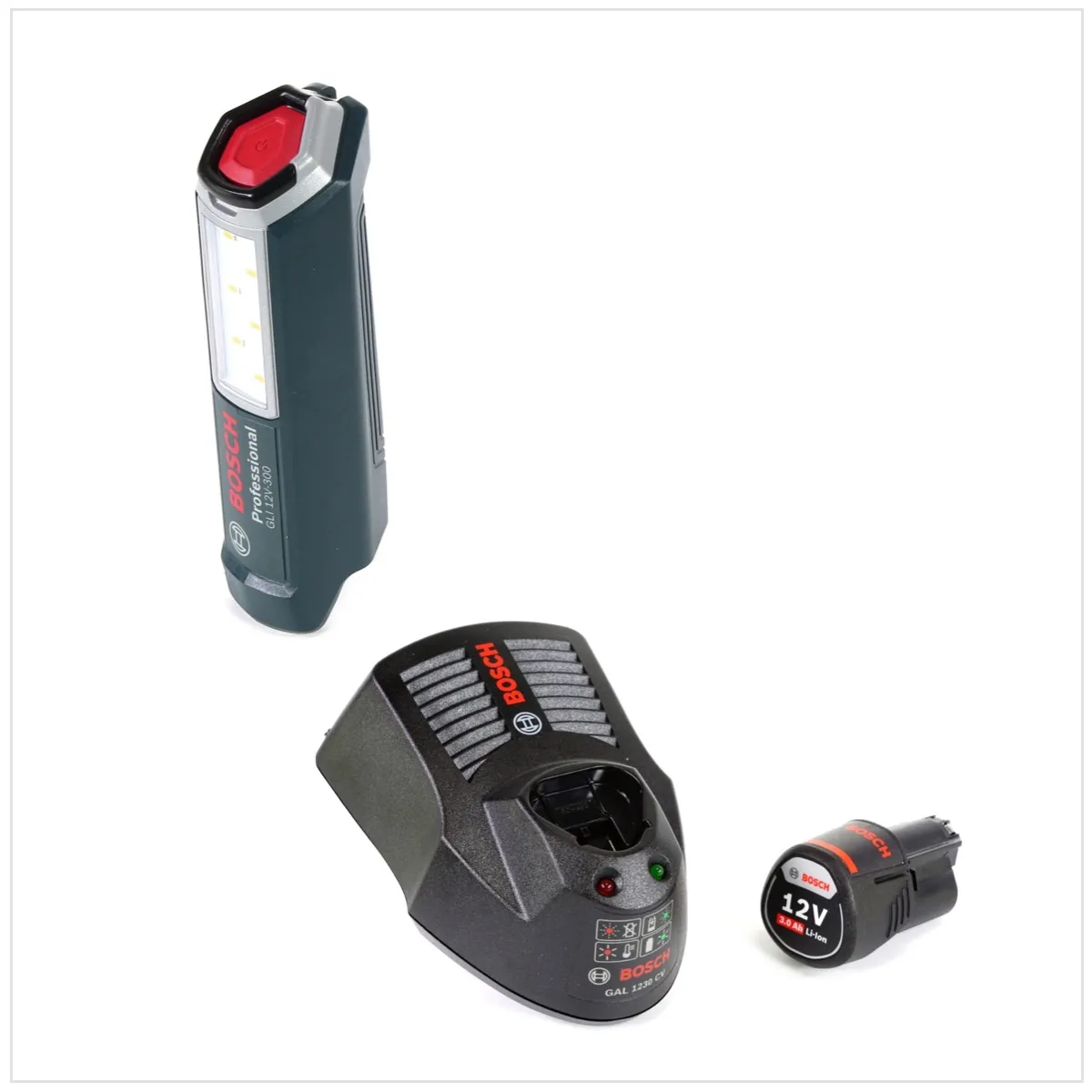 Lampe sans fil Bosch Professional GLI 12V 300 300 lm Batterie 12V 3 0 Ah Chargeur inclus - vue 2