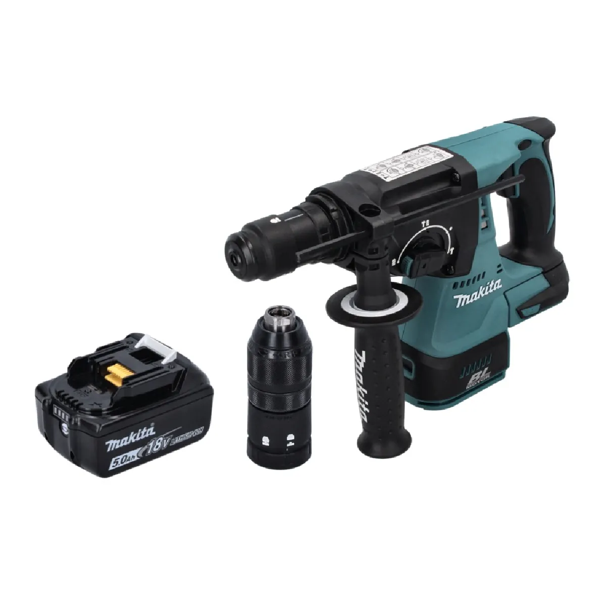 Makita DHR 243 T1 Marteau perforateur sans fil 18 V SDS plus Brushless + 1x batterie 5 0 Ah sans chargeur