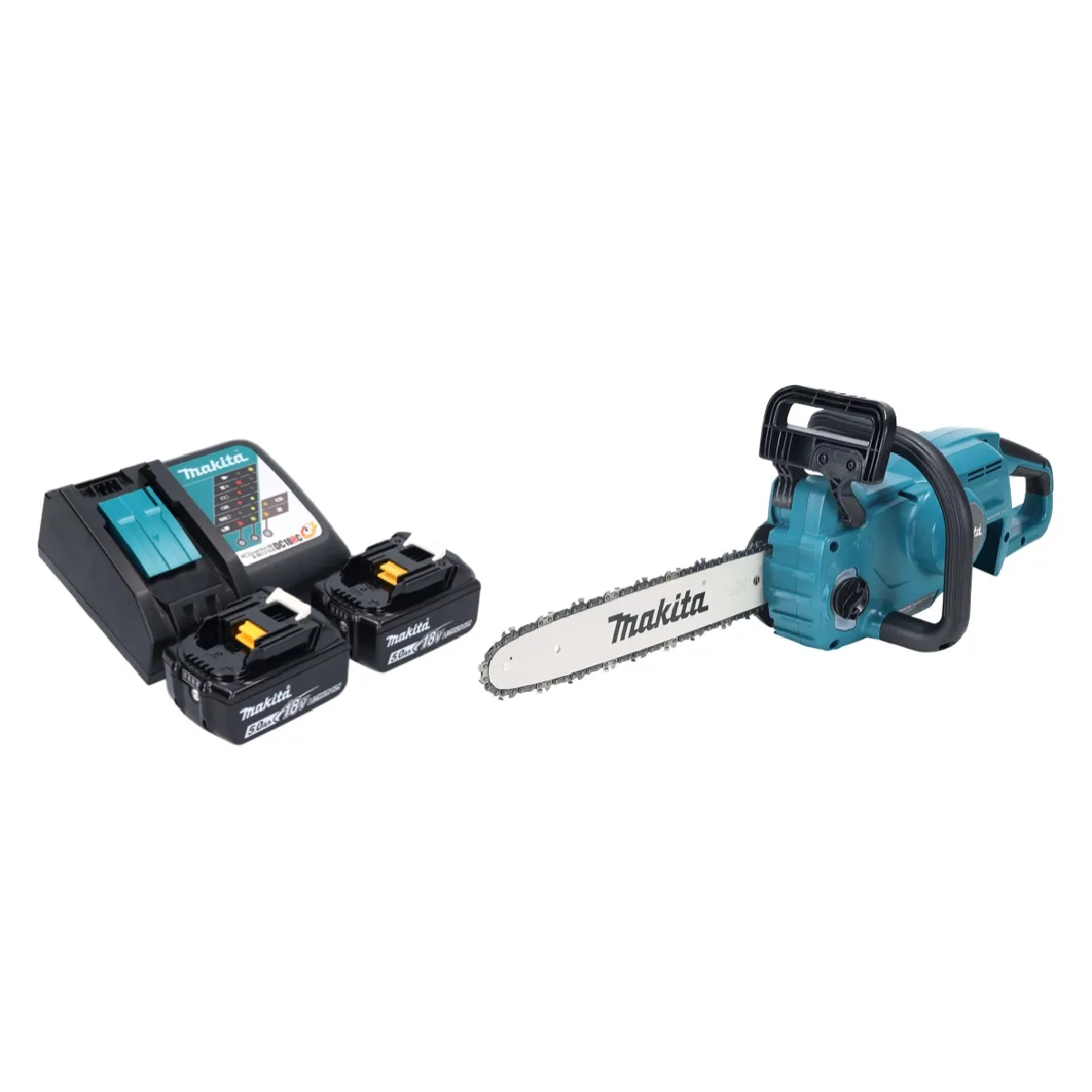 Tronçonneuse sans fil Makita DUC 357 18V 35 cm Brushless 2x Batterie 5 0 Ah - vue 2