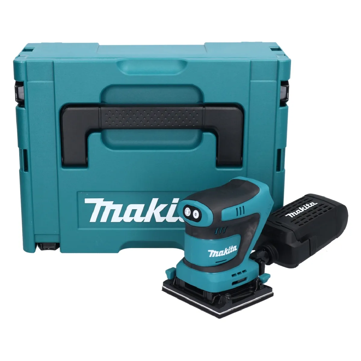 Ponceuse de paume 112x102mm 18V semelle en plastique fixation velcro + clips + Makpac Makita DBO480ZJ - vue 2