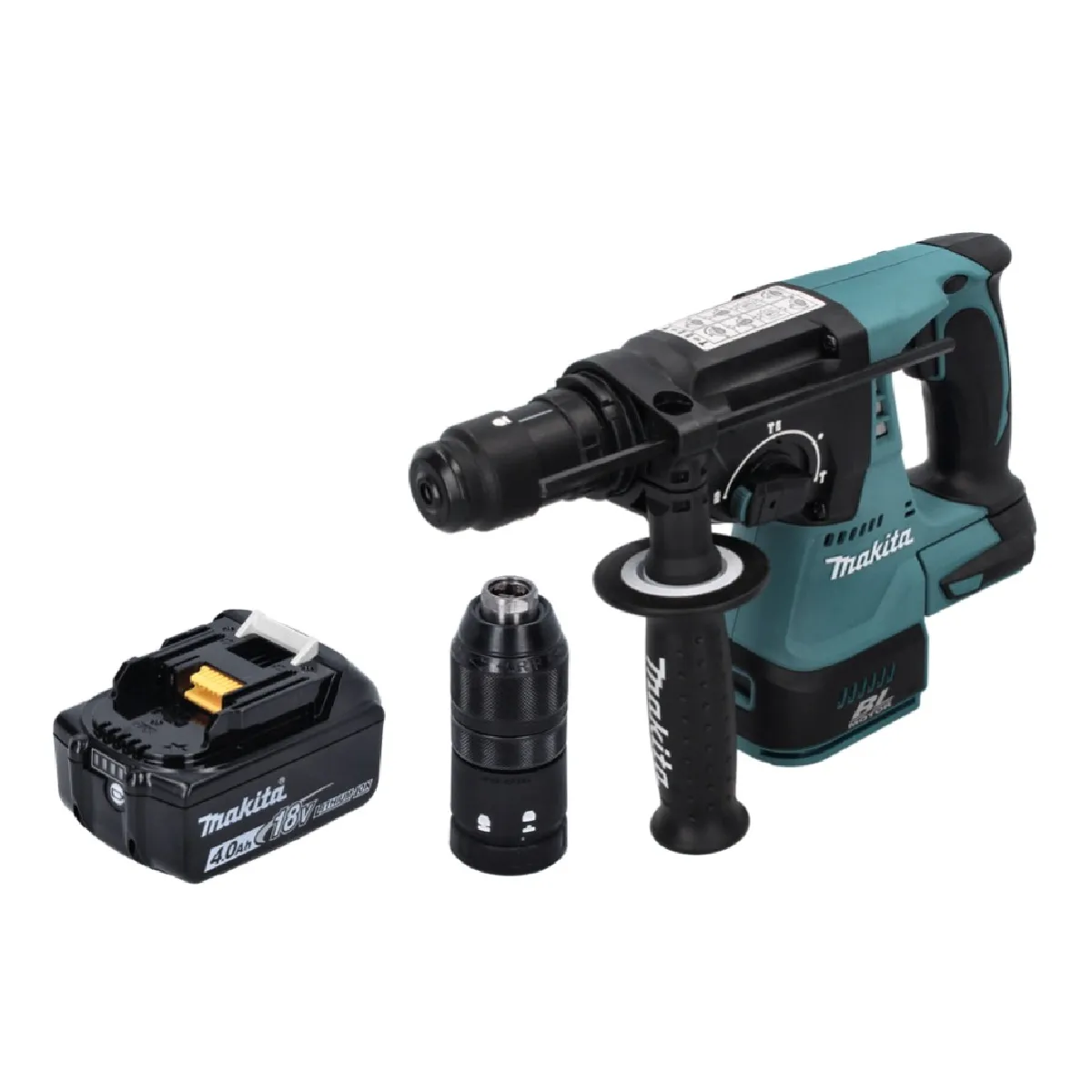 Makita DHR 243 M1 Marteau perforateur sans fil 18 V SDS plus Brushless + 1x batterie 4 0 Ah sans chargeur