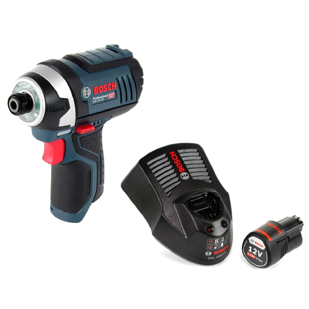 Bosch GDR 12V 105 Visseuse à chocs sans fil 14 105Nm + 1x Batterie 2 0Ah + Chargeur rapide