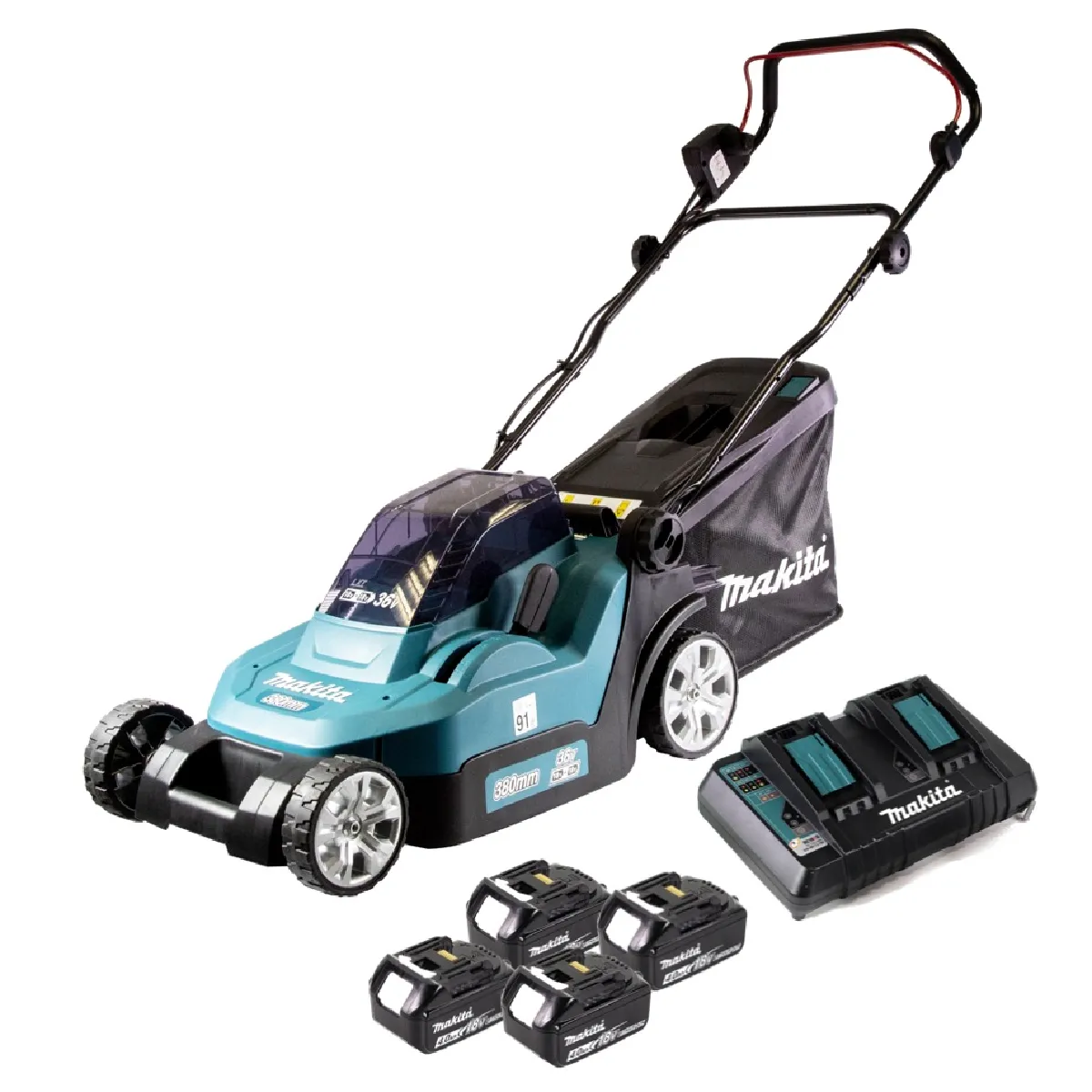 Tondeuse à gazon sans fil Makita DLM 382 36V Bac 4x Batterie 40 Ah - vue 2
