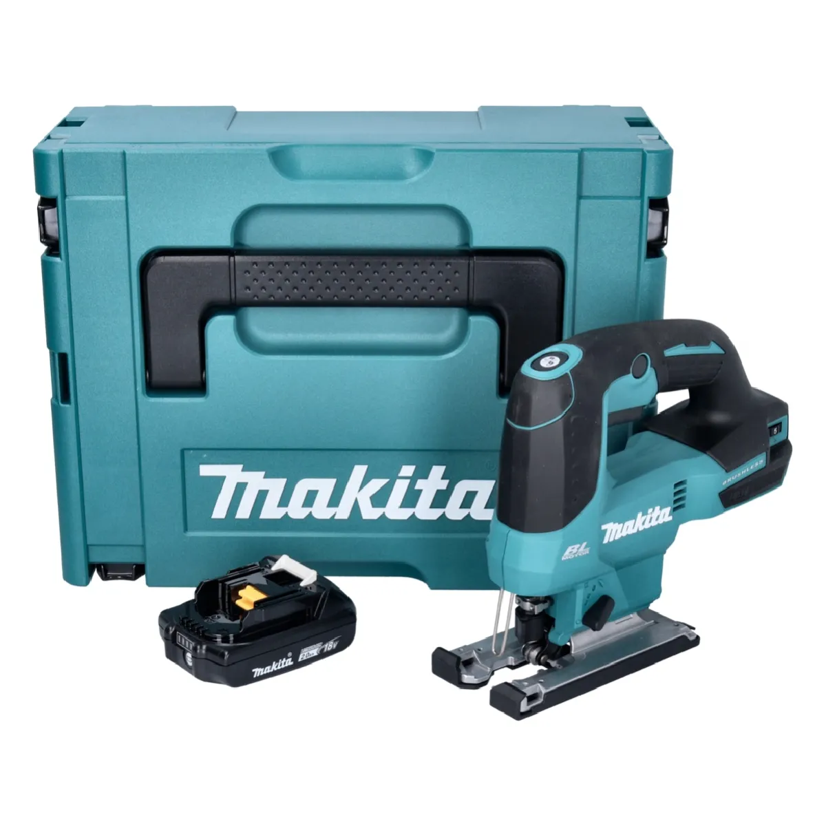 Makita DJV 184 A1J Scie sauteuse sans fil 18 V Brushless + 1x batterie 2 0 Ah + Makpac sans chargeur - vue 1