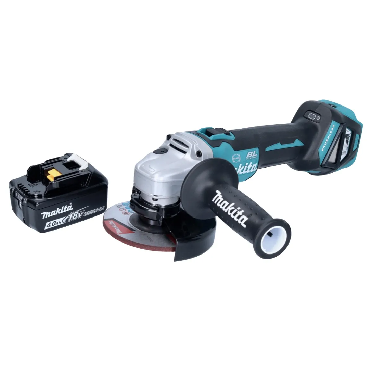 Makita DGA 513 M1 Meuleuse d'angle sans fil 18 V 125 mm Brushless + 1x batterie 4 0 Ah sans chargeur - vue 2