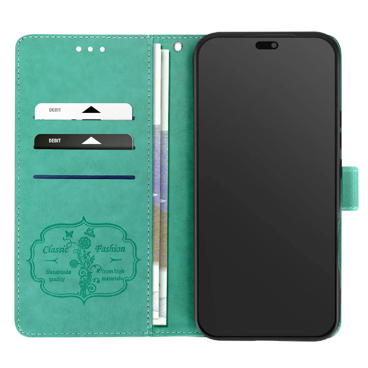 Étui Portefeuille Honor 400 Lite - Design Fleur Papillon Violet - Avec Dragonne - Marque Avizar