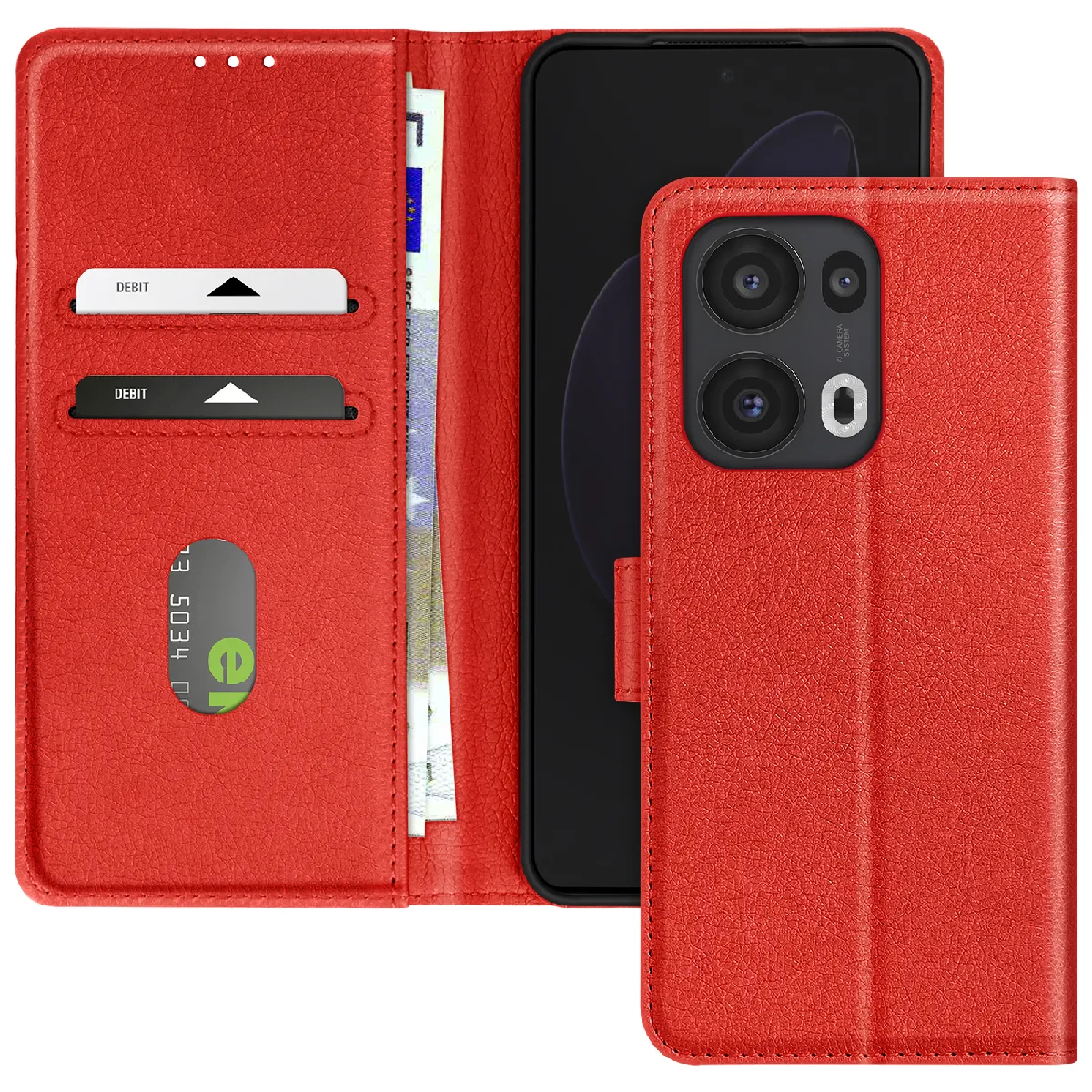 Avizar Rouge Etui Pour Oppo Reno 13 Pro Clapet Portefeuille Et Support Vidéo - Image 2