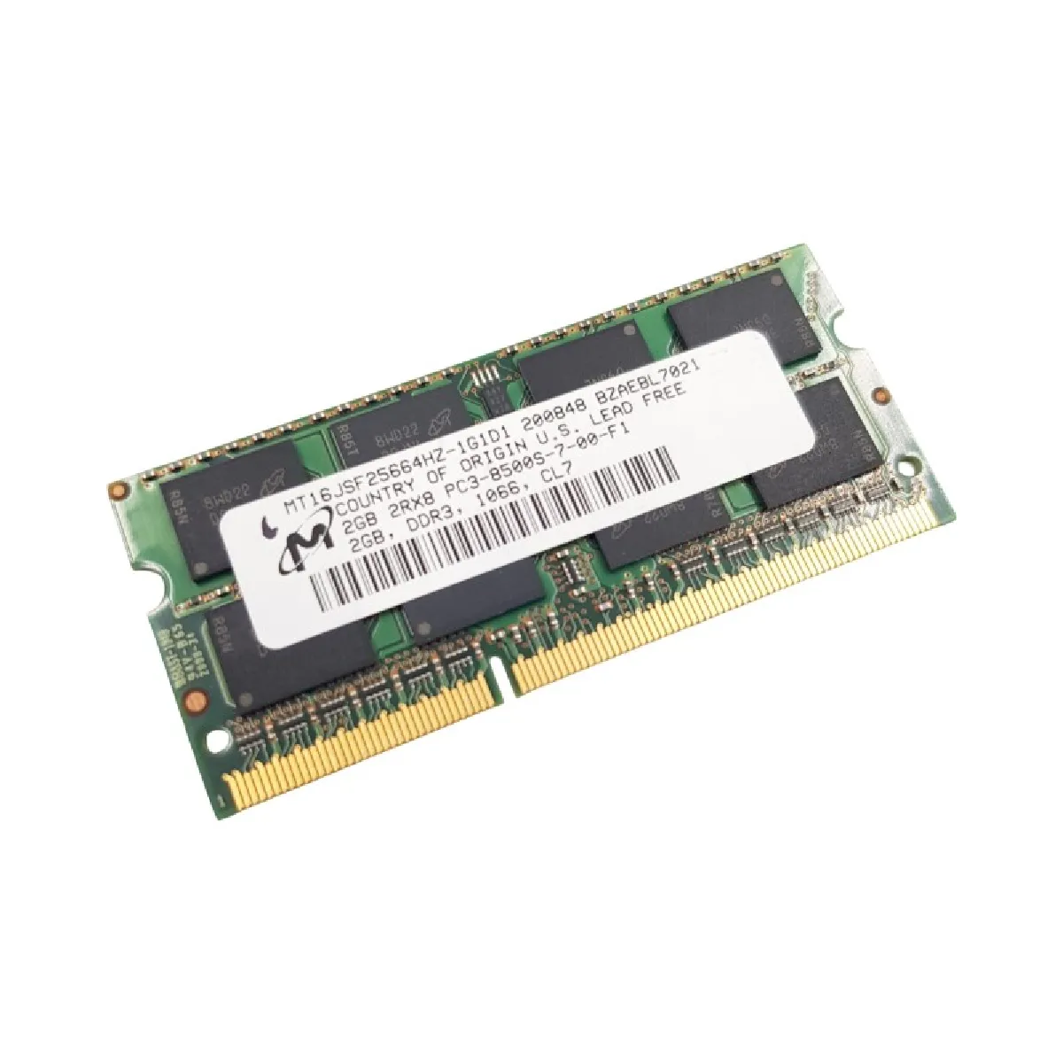 2Go RAM DDR3 MT16JSF25664HZ 1G1D1 SO DIMM PC3 1066MHz 2Rx8 Très bon état - vue 2