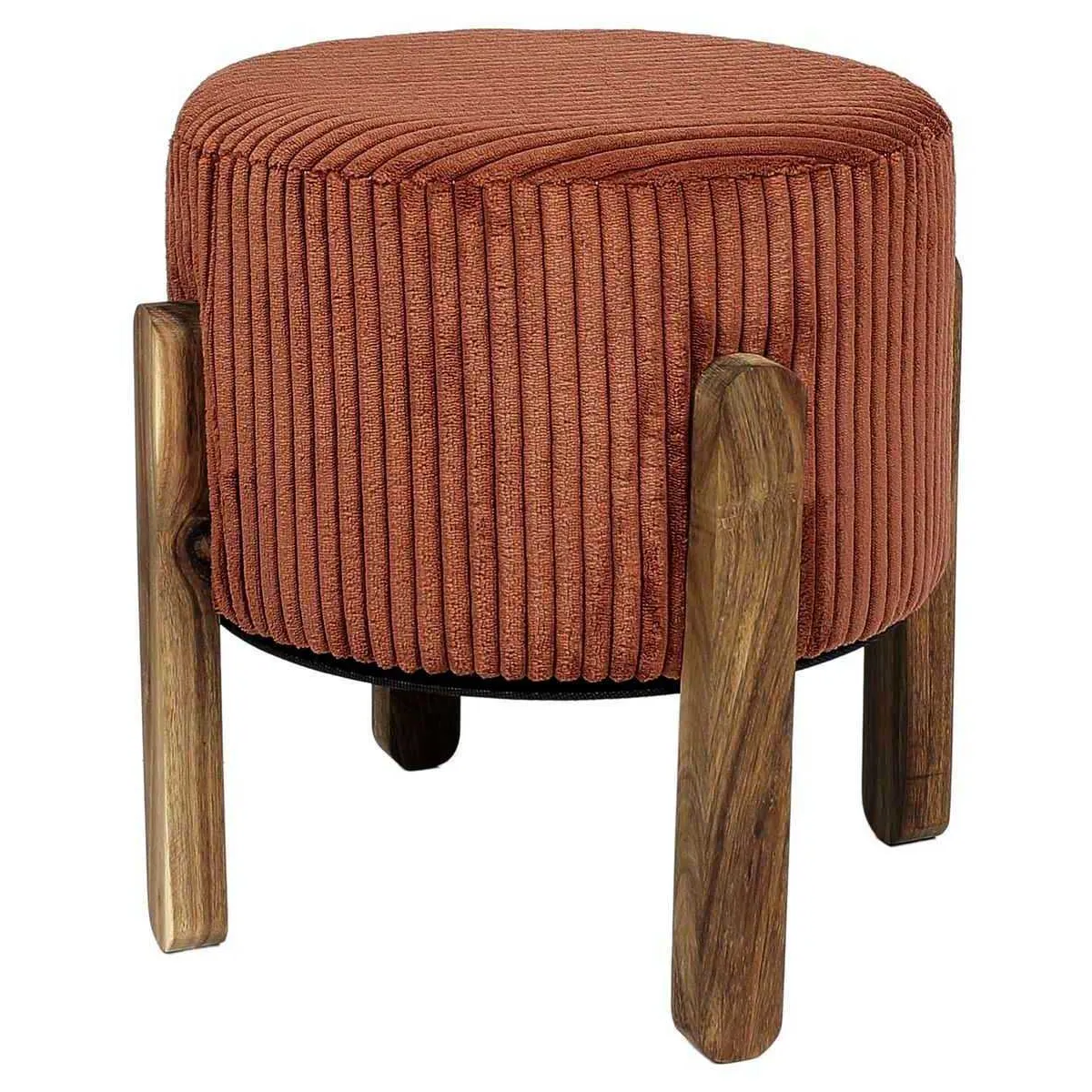 The home deco factory Tabouret velours côtelé - Terracotta The home deco factory Tabouret velours côtelé - Terracotta