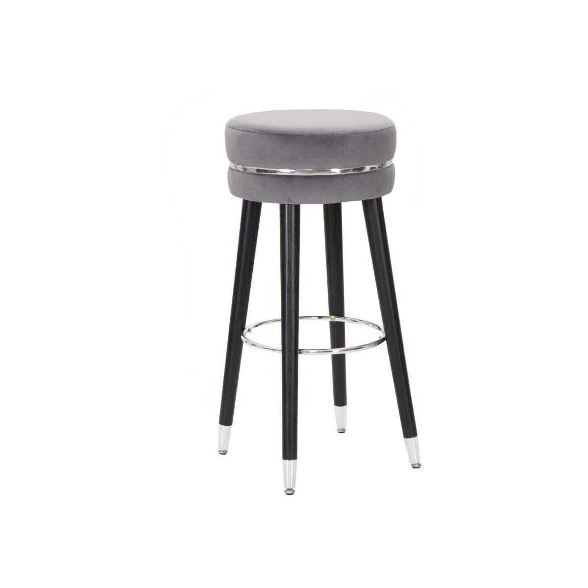 Tabouret de bar en tissu Paris 35 x 74 cm gris. Tabouret de bar en tissu Paris 35 x 74 cm gris.