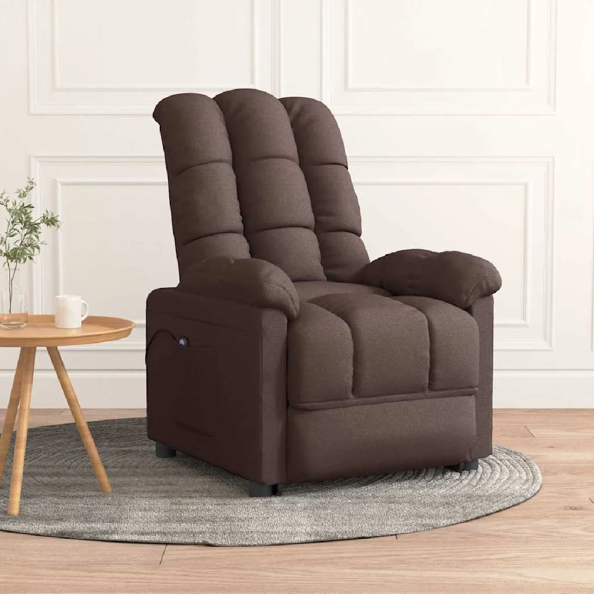 Vidaxl Marron Fauteuil Inclinable Électrique Foncé Tissu