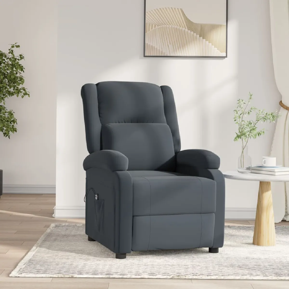 vidaXL Fauteuil Inclinable Électrique Jaune Velours - vue 4