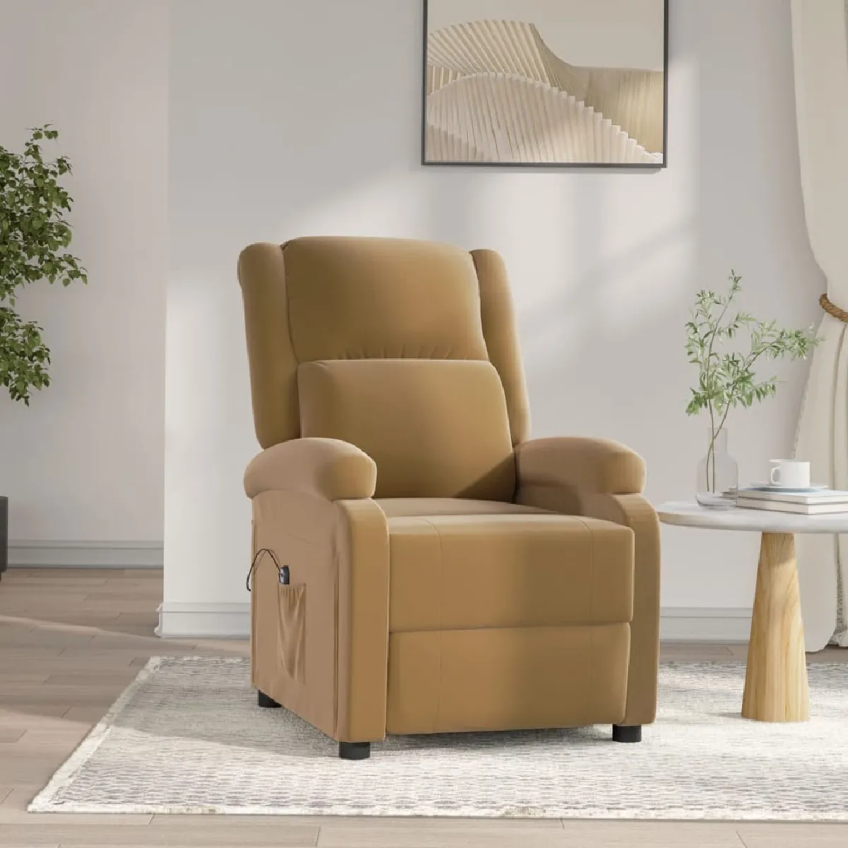 vidaXL Fauteuil Inclinable Électrique Jaune Velours