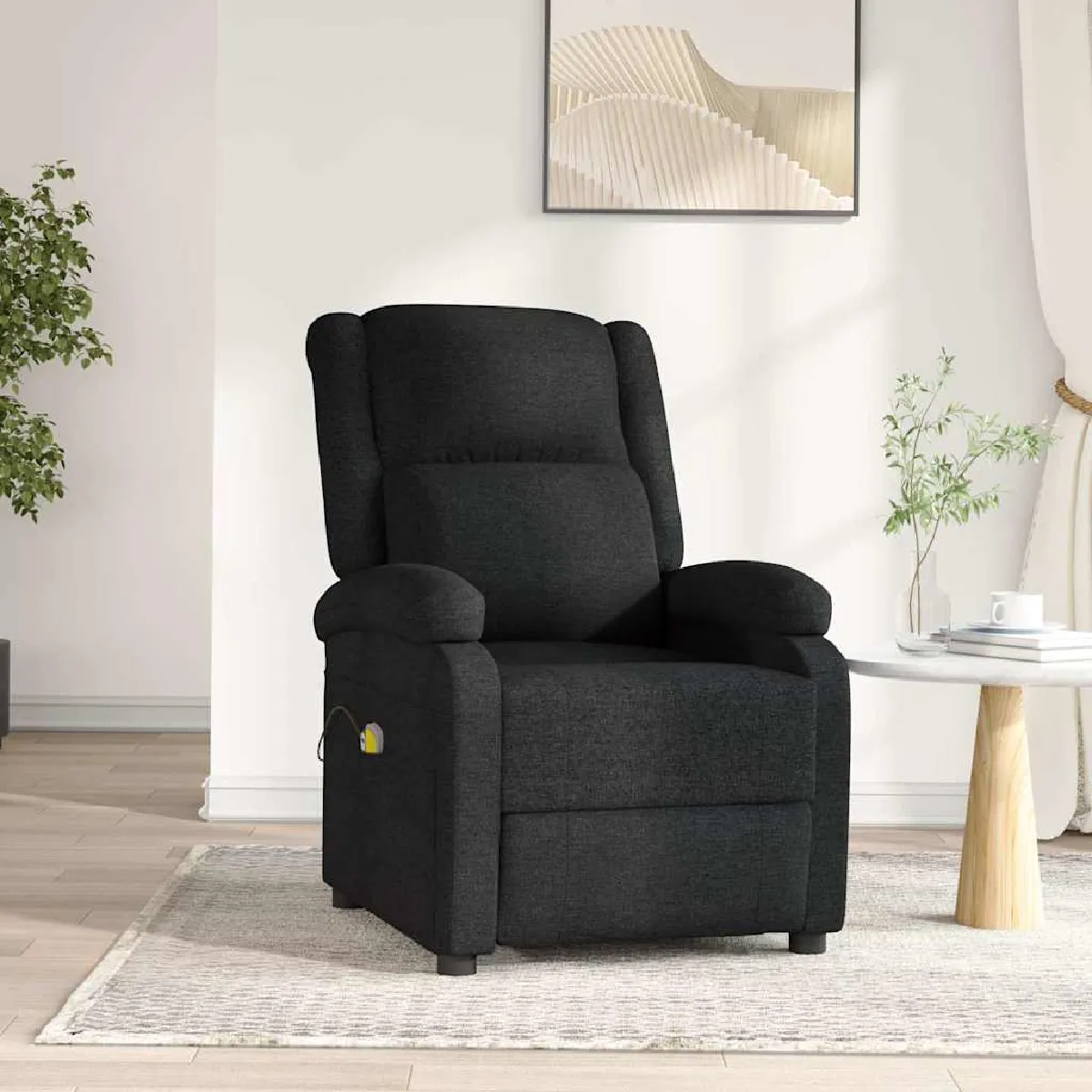 Non Communiqué Noir Vidaxl Fauteuil Électrique De Massage Tissu - Image 3