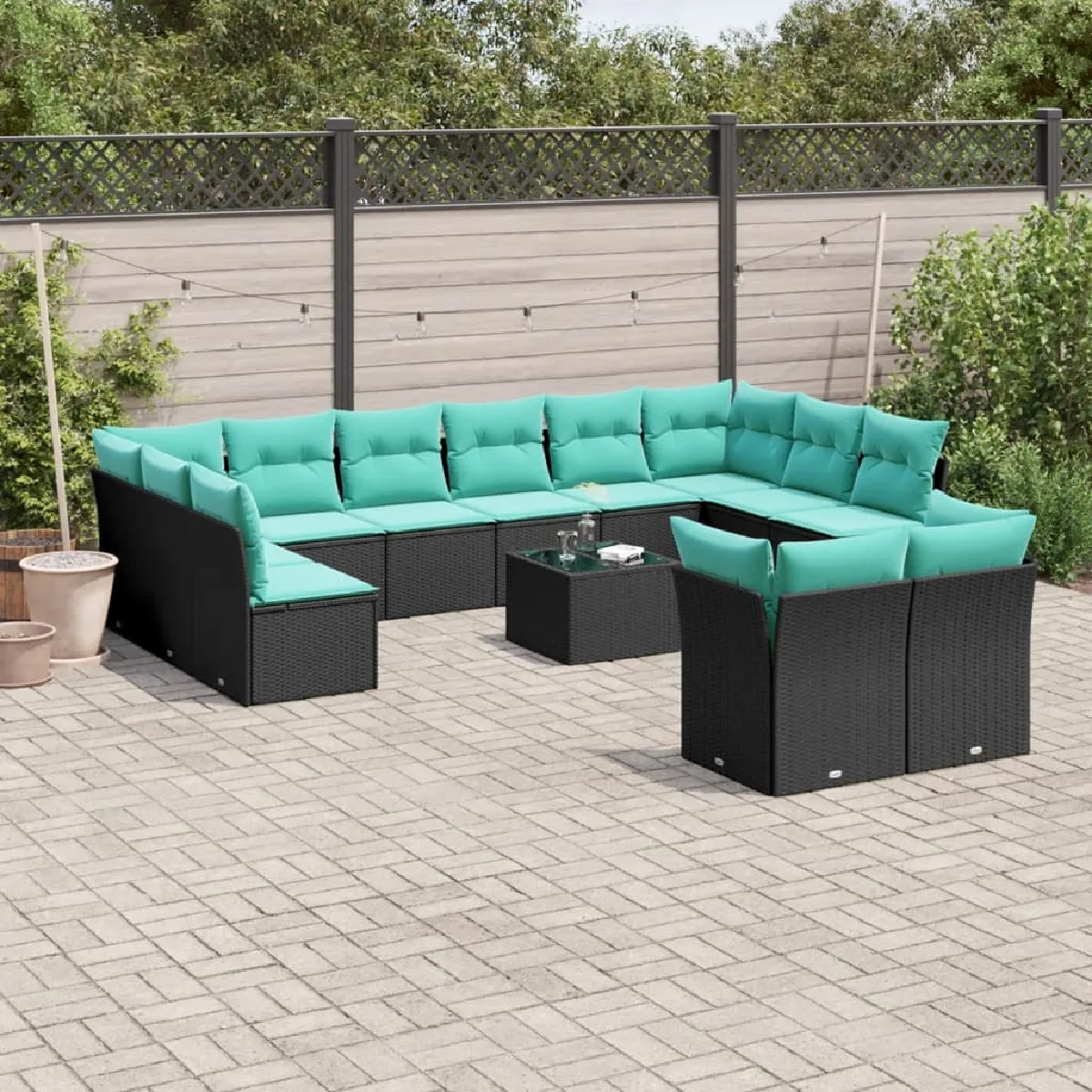 Vidaxl Salon de Jardin avec Coussins 13 pcs / Résine Tressée - vue 10