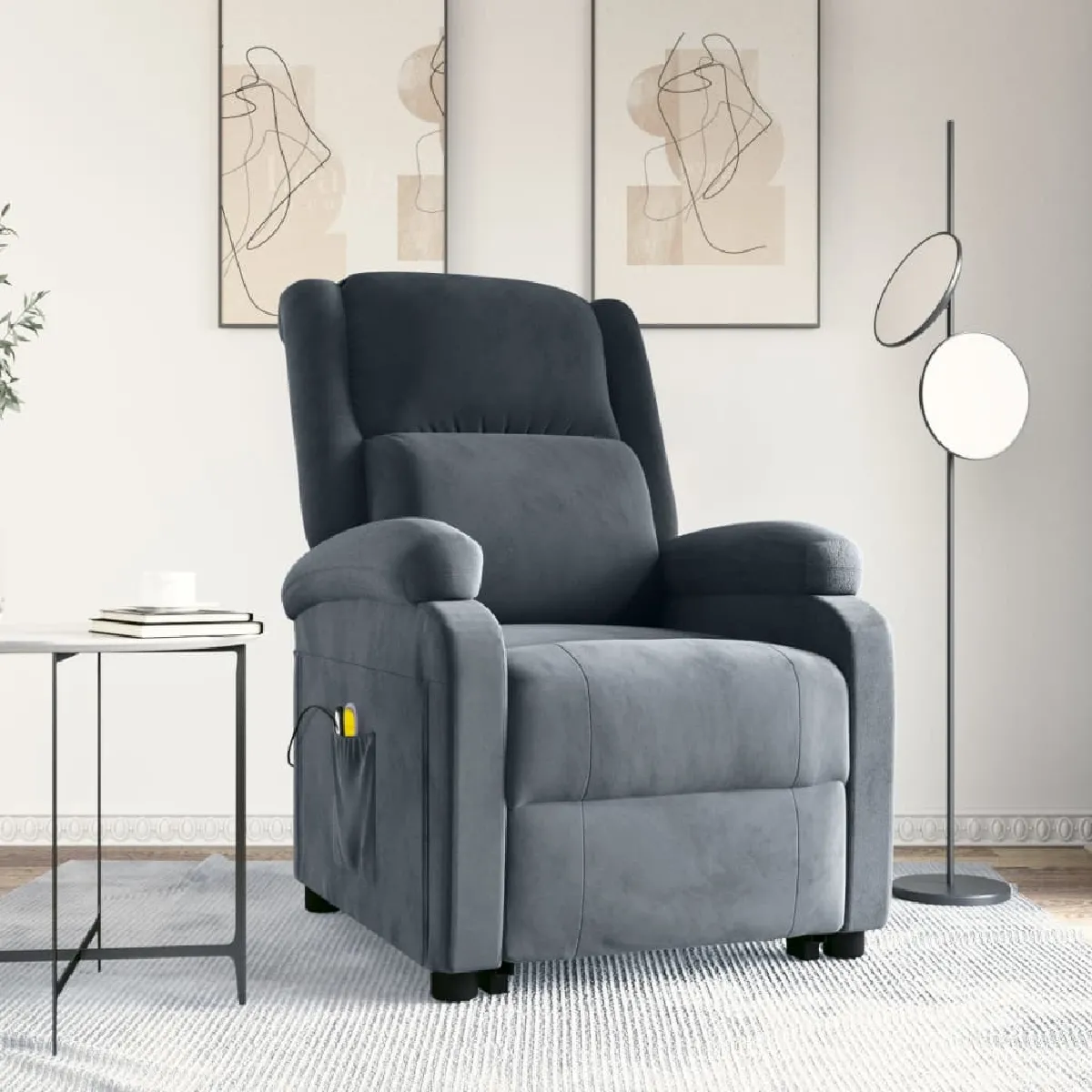 vidaXL Fauteuil de massage velours - vue 3