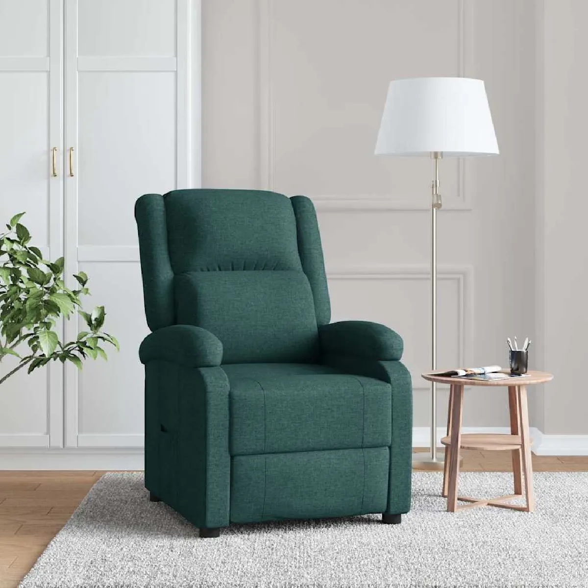 Vidaxl Vert Fauteuil Inclinable Foncé Tissu