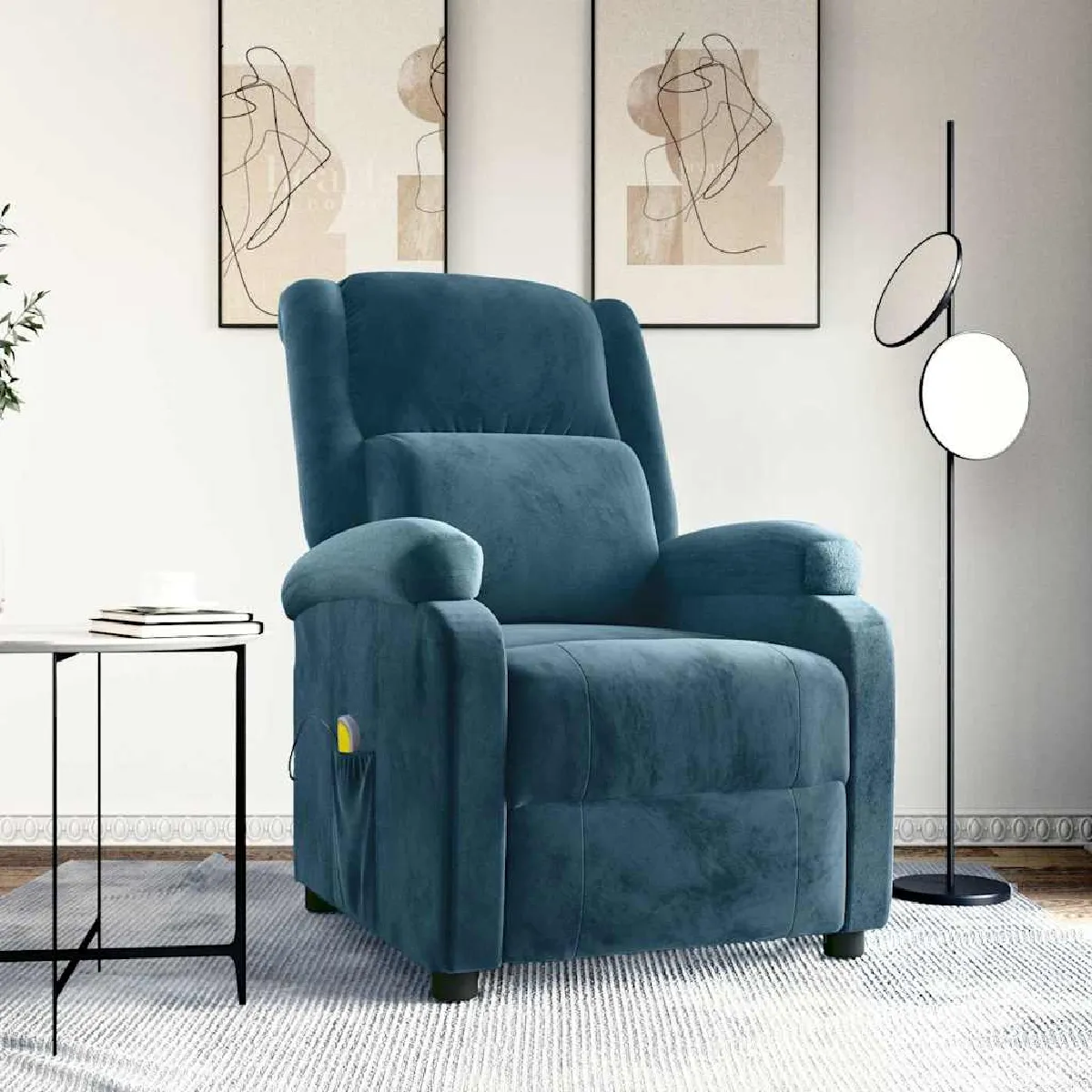 vidaXL Fauteuil de massage velours - vue 2