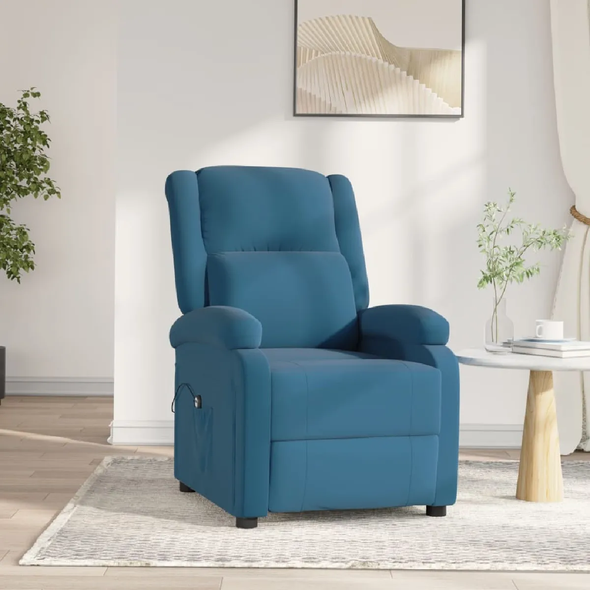 vidaXL Fauteuil Inclinable Électrique Jaune Velours - vue 3