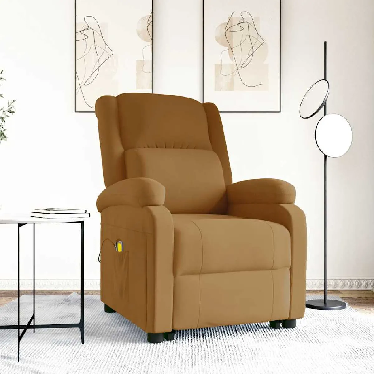 vidaXL Fauteuil de massage velours - vue 5
