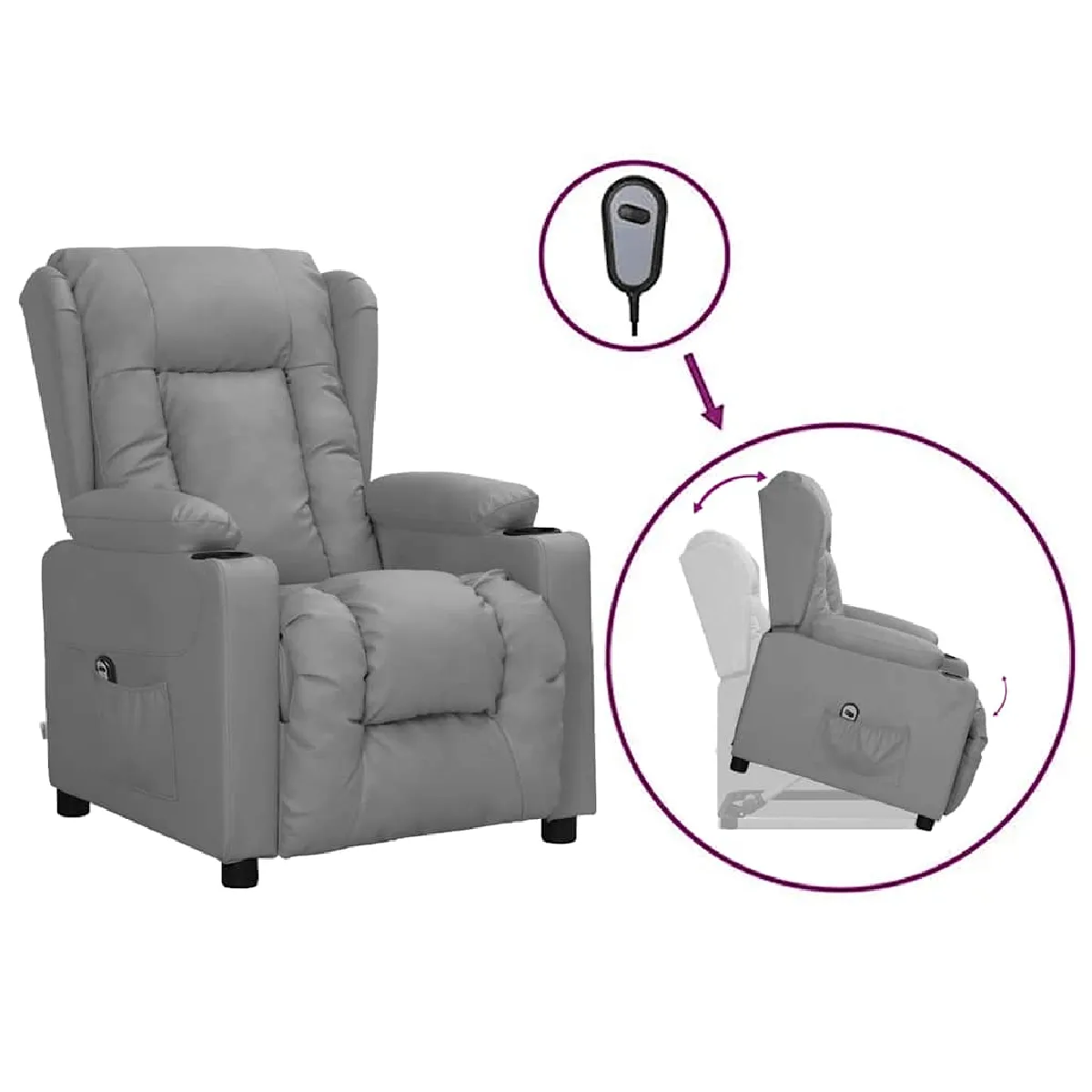VIDAXL Fauteuil similicuir - vue 5