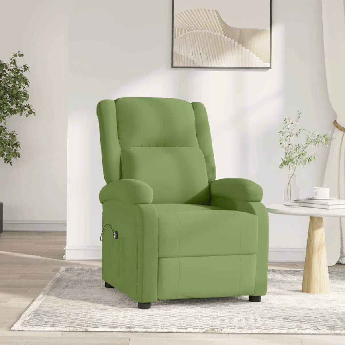 vidaXL Fauteuil Inclinable Électrique Jaune Velours - vue 7