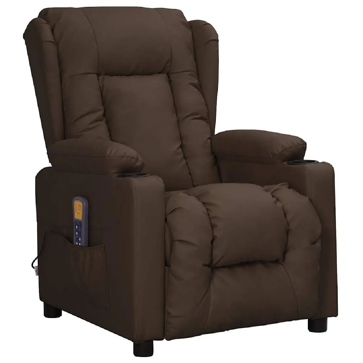 Non Communiqué Brun Fauteuil De Massage Marron Similicuir - Image 3