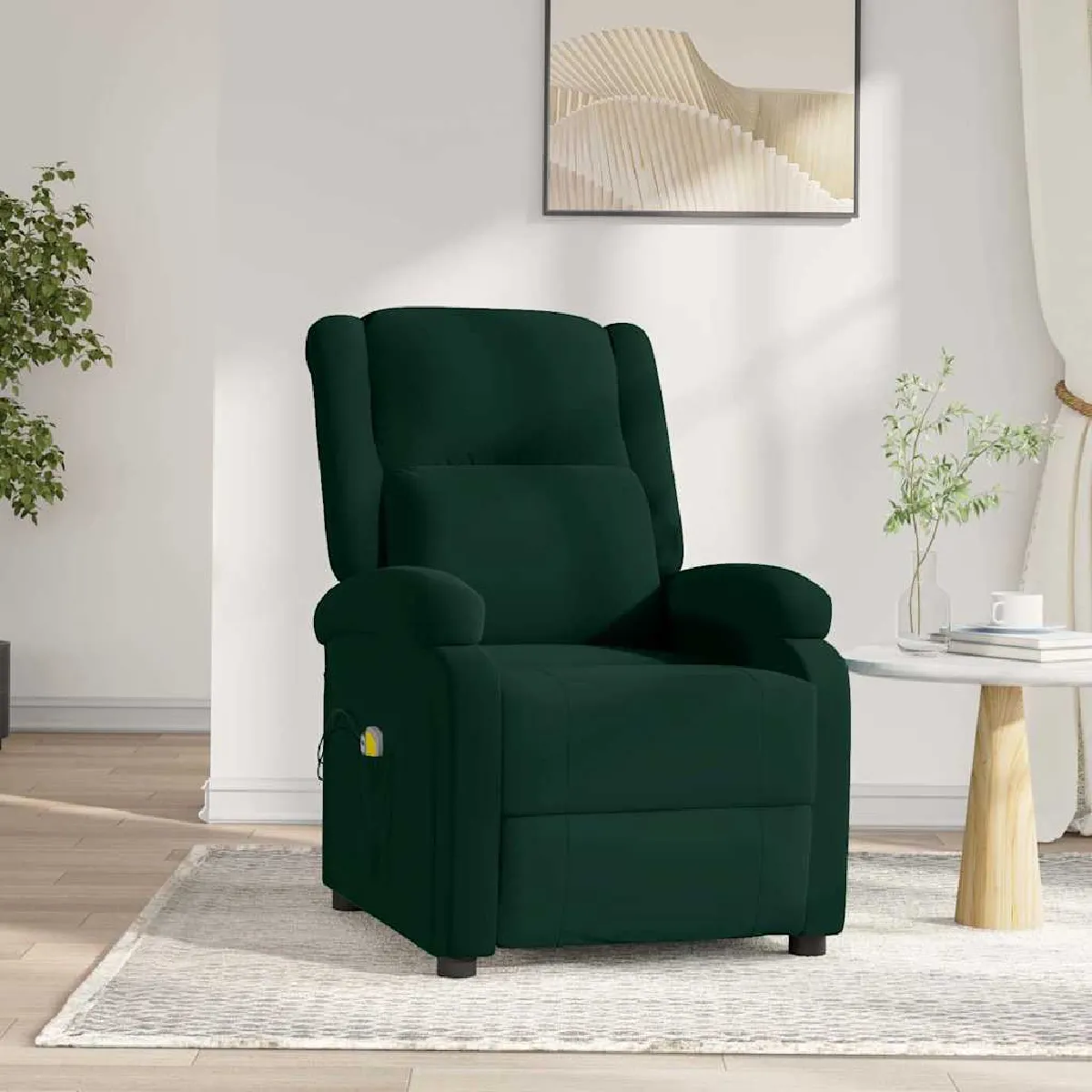 vidaXL Fauteuil électrique de massage Jaune Velours - vue 3
