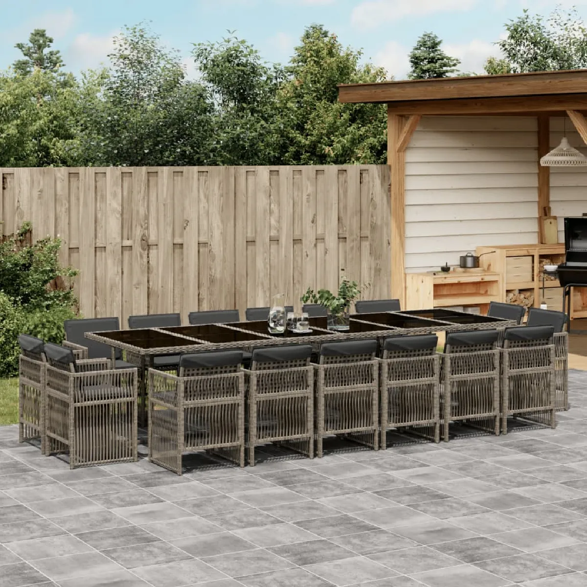 VIDAXL Ensemble à manger 17 pcs et