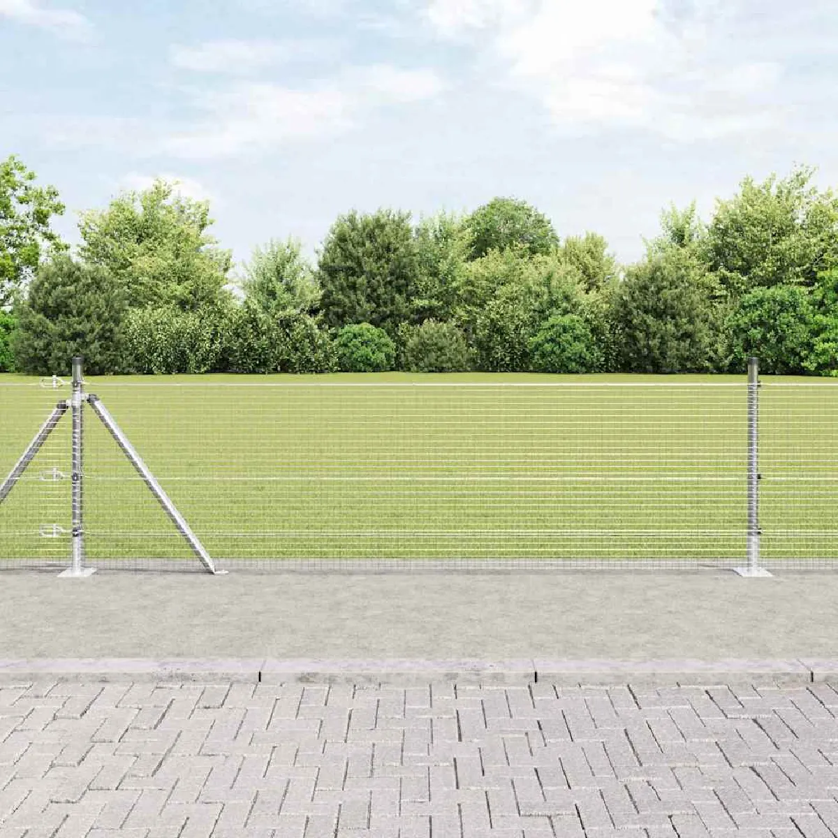 vidaXL Clôture en fil soudé avec base en béton 10 x 0,4 m (l x h)
