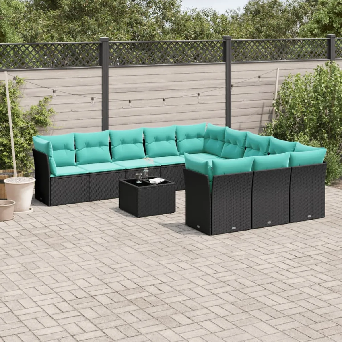 Vidaxl Salon de Jardin avec Coussins 12 pcs / Résine Tressée - vue 10