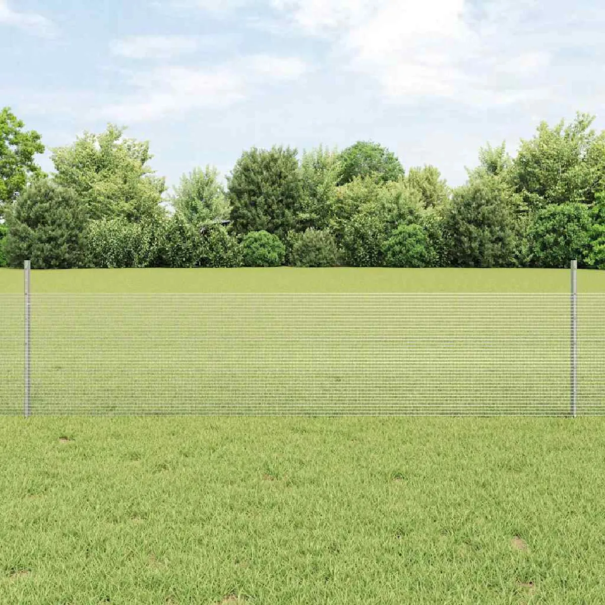 Vidaxl Clôture en fil soudé avec poteau 25 x 0,5 m (L x H)