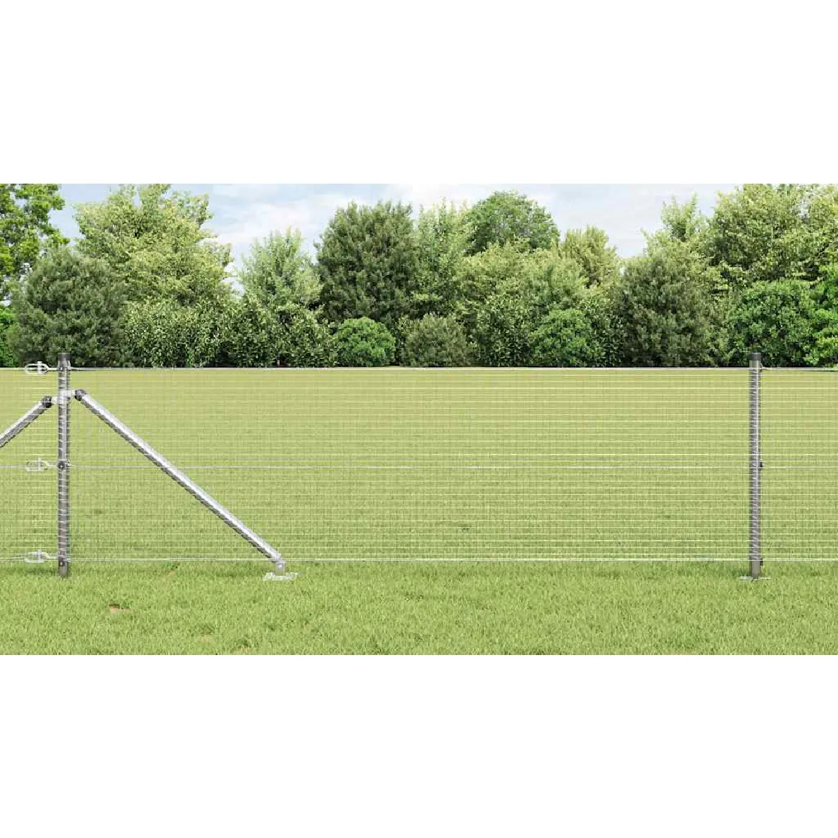 Vidaxl Clôture en fil soudé avec pointes 25 x 0,4 m Acier galvanisé Gris - vue 3