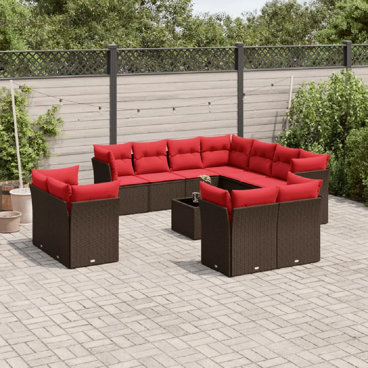 Vidaxl Salon de Jardin avec Coussins 12 pcs / Résine Tressée - vue 5