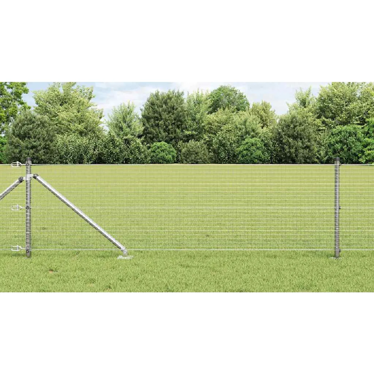 Vidaxl Clôture en fil soudé avec pointes 25 x 0,4 m Argenté Maille