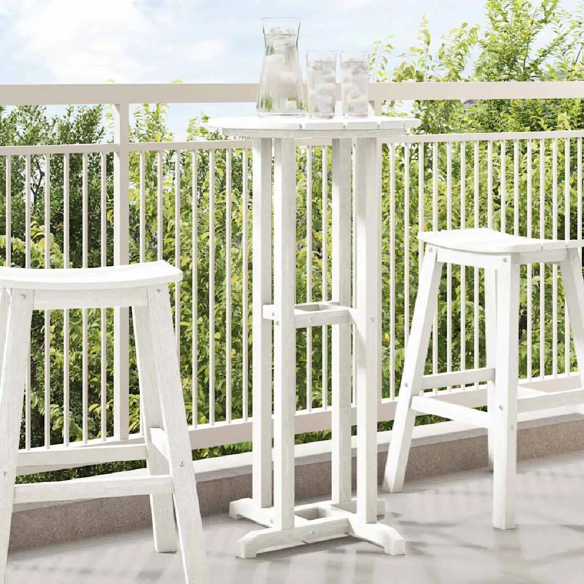 vidaXL Table de bar 55x55x107 cm HDPE - vue 3