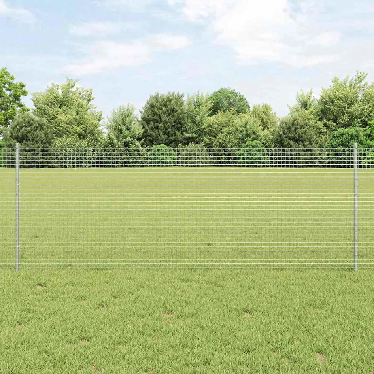 Vidaxl Clôture En Fil Soudé Avec Poteaux 100 X 0,8 M Acier Galvanisé