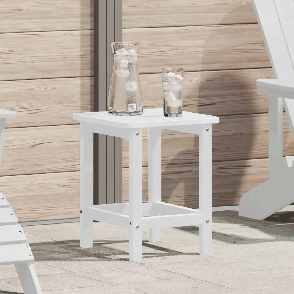 vidaXL Table d'appoint Blanc 38 x 38 x 46 cm Polyéthylène