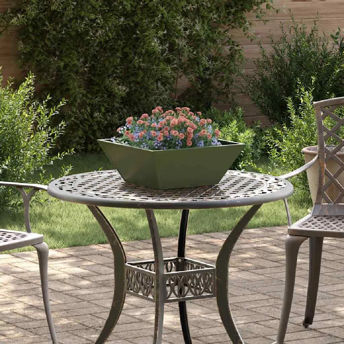 vidaXL Pot en métal Acier inoxydable 40 x 40 x 15 cm Durable Carré